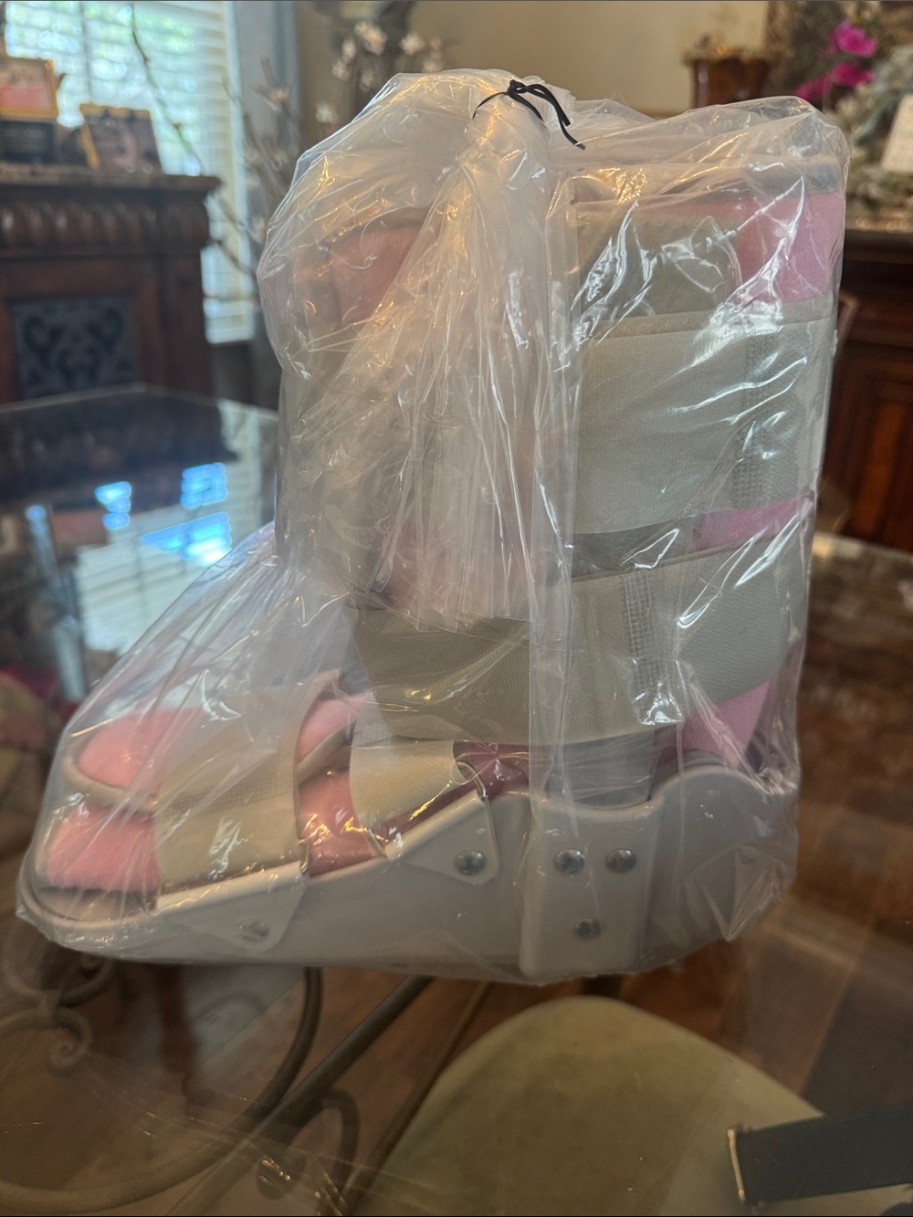Pink & Beige Medical Walking Boot